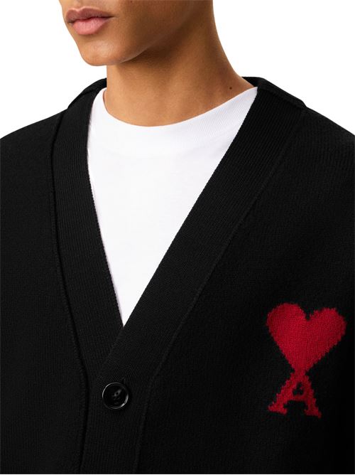 Cardigan Ami de Coeur con logo AMI PARIS | UKC367018009